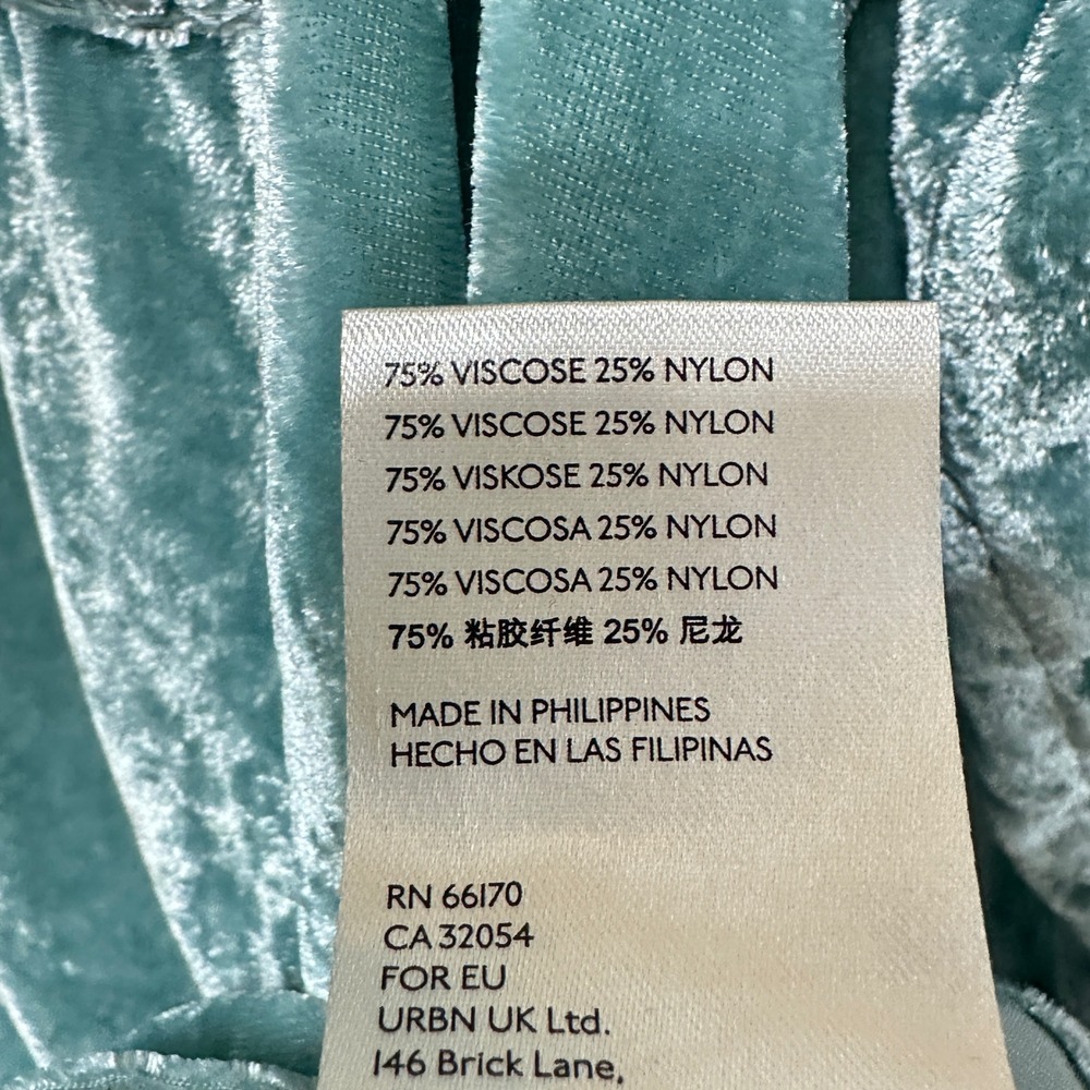 Anthropologie Pilcro Hadley Crushed Velvet Button Down Shirt 18W Aqua Holiday - Picture 8 of 11